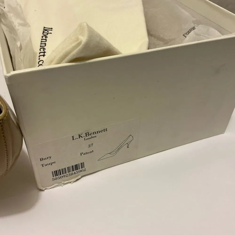 New with box LK Bennett Camel Patent Leather Heels